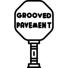 Grooved Pavement Sign Icon