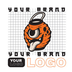 vintage japanese lantern ghost illustration	
