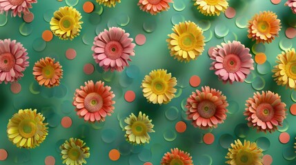 Fototapeta premium A nature-inspired background with dots mimicking the vibrant colors of flower.