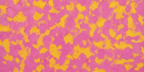 Abstract Colorful Oil Painting in Surreal Pink and Yellow Tones