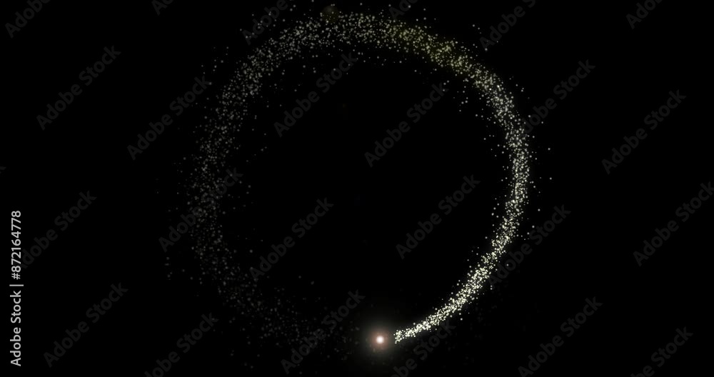 Fototapete light, shine and star with flying in circle for creative, background and abstract of particle. wallp
