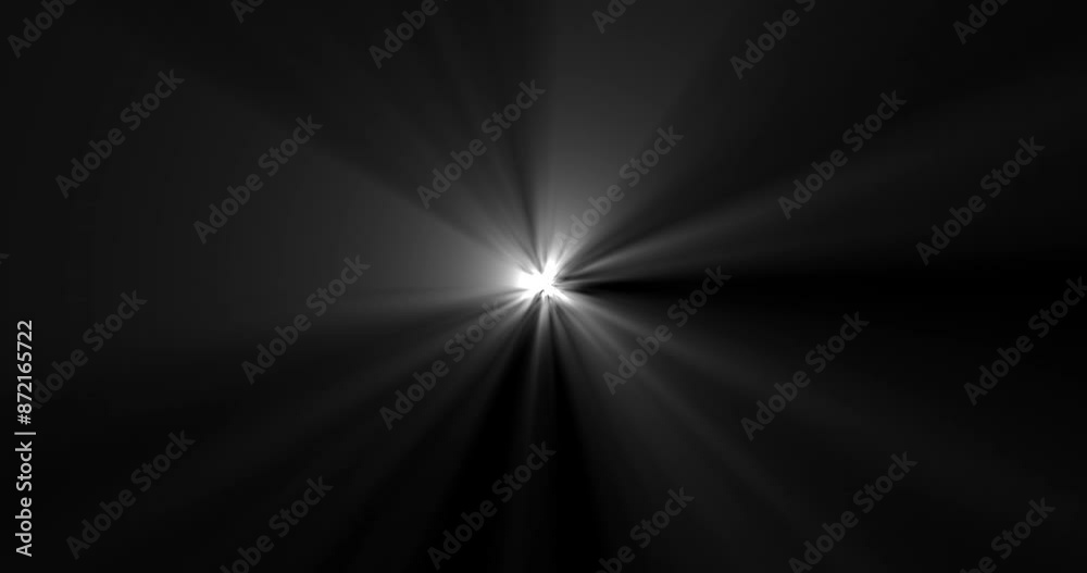 Aufkleber white light, beams and rays on dark background with animation for heaven, flash and portal in outer 