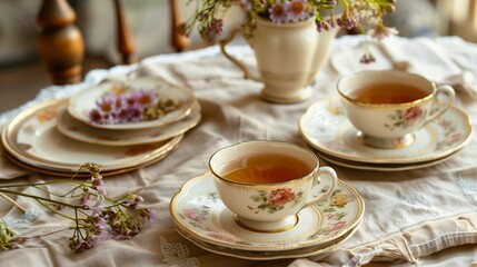 Antique Tea Coasters Add Charm to Classic Tea Setting