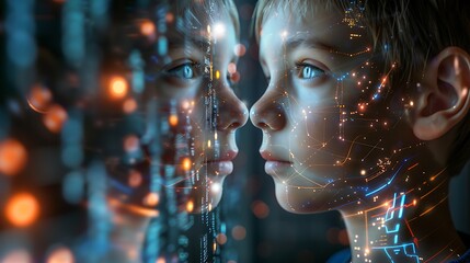  Futuristic Facial Scan - Artificial Intelligence, Technology, and Human Connection