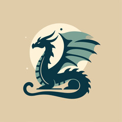 Dragon logo design. vector illustration