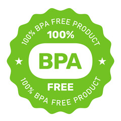 Fototapeta premium BPA free label, bisphenol A and phthalates free product, non toxic plastic emblem, vector
