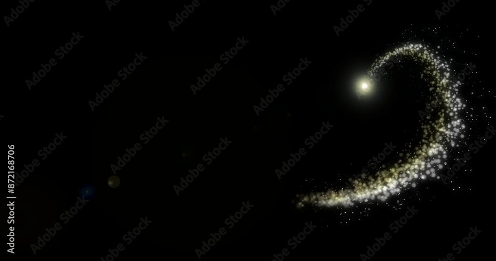 Leinwandbilder particle, light and star with flying in circle for creative, abstract and background of swirl. wallp