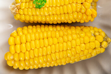 boiled corn cob natural food fresh appetizer meal food snack on the table copy space food background rustic top view keto or paleo diet vegetarian vegan