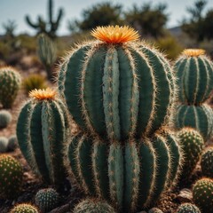 Obraz premium Desert Majesty: The Grand Presence of Saguaro Cacti