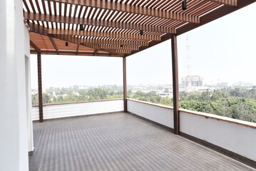 apartment terrace with city view