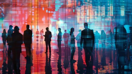 A digitally manipulated image featuring business executives