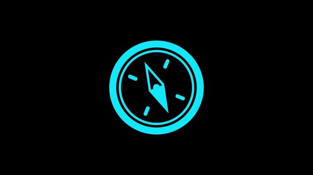 Compass icon.a on black background.