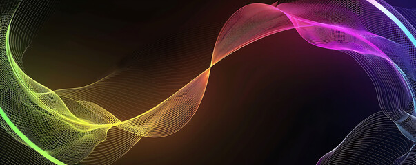 Obraz premium abstract multicolor circles lines wavy in round frame colorful spectrum background.