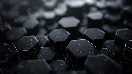 Fototapeta premium Abstract hexagon dark background. Modern banner 