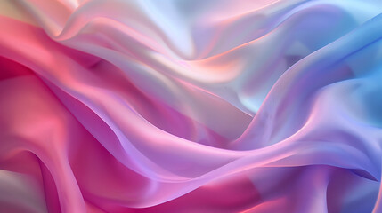 Obraz premium Elegant Waves: Abstract Multicolored Fabric with Wavy Texture, Soft Visual Appeal for a Serene Background