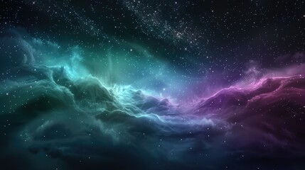 Fototapeta premium Cosmic Cloudscape of Teal and Lavender