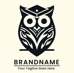 Geometric owl logo with intricate patterns and a modern elegant design