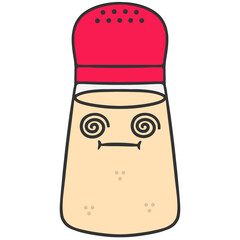 confused expression spice shaker cartoon illustration