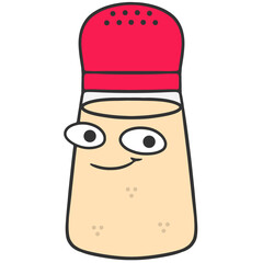happy smiling spice shaker cartoon illustration