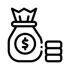 money bag line icon