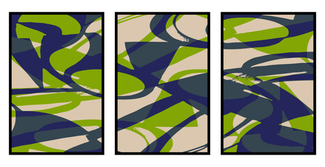 Obraz premium Set of 3 Abstract pattern. Illustration for printing on wall decorations. For use in graphics.