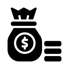 money bag glyph icon