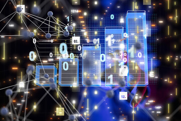 Obraz premium diagram Futuristic wave, Futuristic data stream