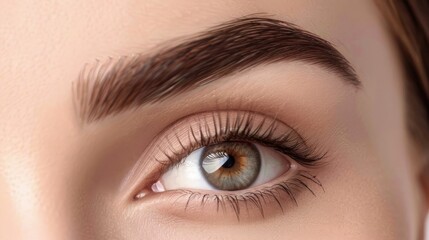 Obraz premium Reflective surface eyebrow shaping gel, perfect eyebrows, professional brow styling