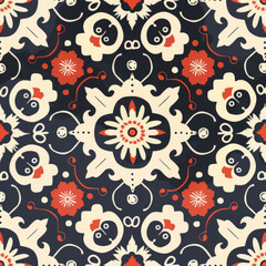 Fototapeta premium 15. An abstract pattern inspired by traditional Japanese motifs for cultural projects. Job ID: 94c45fc4-51bf-4935-8ab4-539441f2c4bc