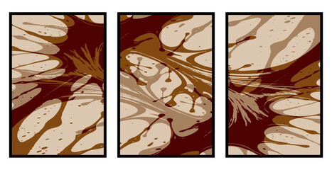 Set of 3 Abstract pattern. Illustration for printing on wall decorations. For use in graphics.