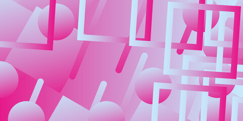 Abstract gradient geometric shape background. Modern style abstract background blue, and pink colors. Trendy geometric abstract design. Vector Illustration for Wallpaper, Banner, Background, Card, 