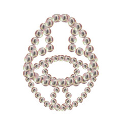 Pearl jewelry in the shape of a heart, flower, butterfly. Watercolor illustration in pastel palette with holographic effect as a template for Valentine's Day, engagement, wedding, Mother's Day