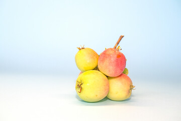 Delicious apples on a white background.  Copy space.