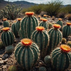 Obraz premium Nature's Fortress: The Protective Mechanisms of Desert Cacti