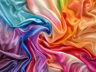 Obraz premium Rainbow Silk, Generative AI Illustration