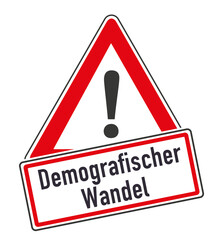 Vorsicht, Gefahr, Demografischer Wandel, Warndreieck