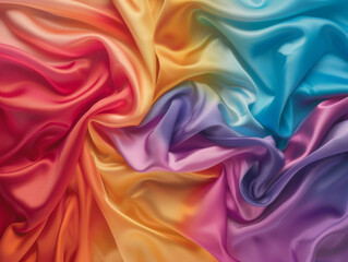 Obraz premium Rainbow Silk, Generative AI Illustration