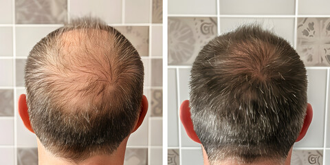 Bald head male photo before and after