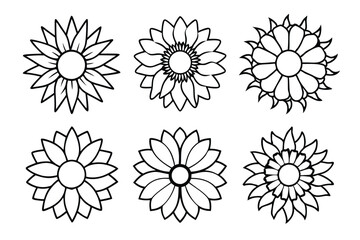 Sunflower flower line art Simple sunflower drawings showcase beauty