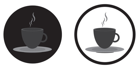 Coffee cup icon. Set of vector cups with coffee. Coffee cup logo.