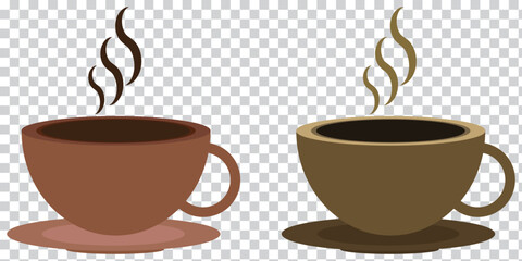 Coffee cup icon. Set of vector cups with coffee. Coffee cup logo.