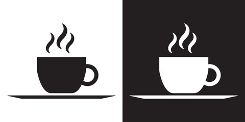 Coffee cup icon. Set of vector cups with coffee. Coffee cup logo.