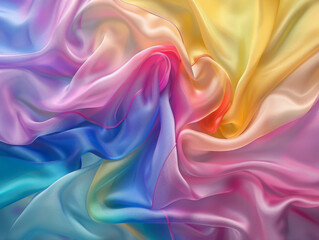 Obraz premium Rainbow Silk, Generative AI Illustration