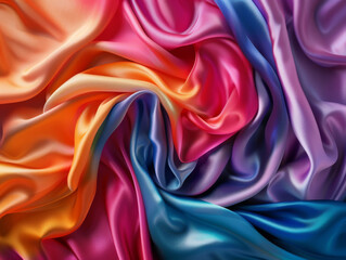 Obraz premium Rainbow Silk, Generative AI Illustration