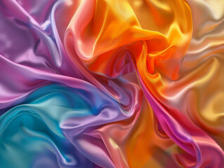 Obraz premium Rainbow Silk, Generative AI Illustration