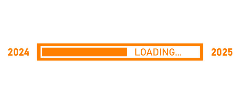 Loading bar for 2025 goal planning business concept, vector illustration for graphic design. new year concept idea.