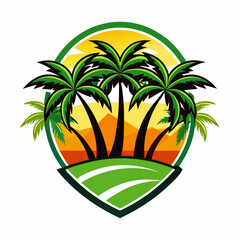 tropical island with palm trees