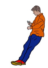 young man looking at mobile