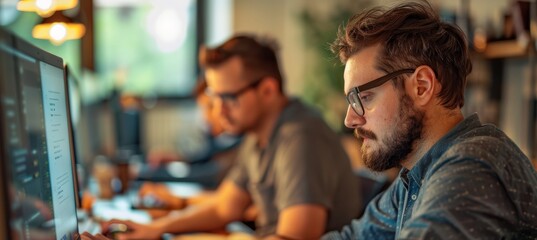 Fototapeta premium IT Benchmarking Session for Software Applications in Tech Lab - Performance Metrics Analysis