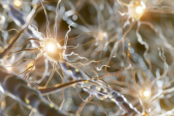 Detailed image of neuron activity, neuroscience research, photo-realistic, high detail, lab setting, clear lighting